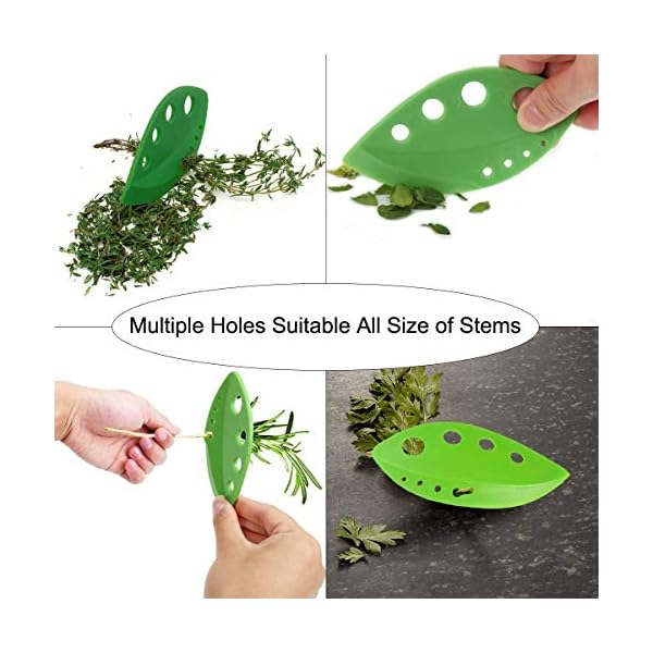 Herb Leaf Stripper BPA-Free Plastic Holes Vegetable Leaf Separator Value 3 Pack Stripping Tool for Chard, Collard Greens, Kale, Basil, Leafy Green Rosemary Herb Kitchen Gadgets (Mixed Color, 3)