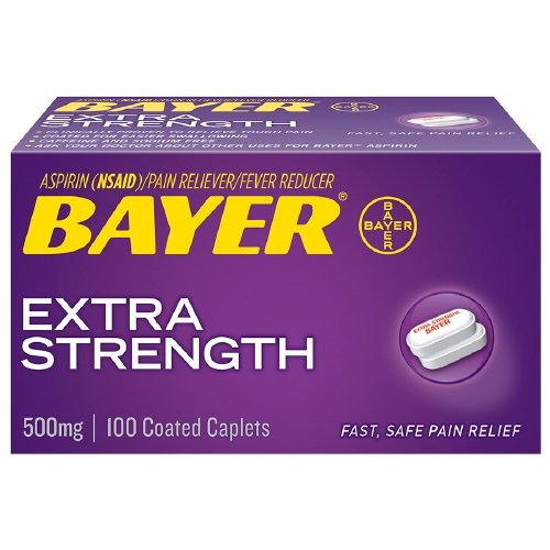 Bayer Extra Strength Aspirin 500 mg Coated Caplets 100 ea