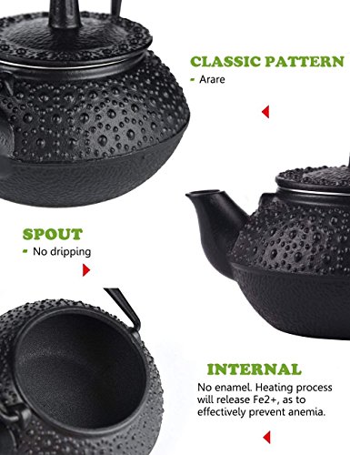 Cast-Iron-Teapot-Sotya-Tetsubin-Japanese-Tea-Kettle-300ml-Black