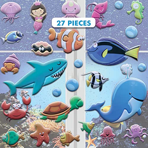Under The Sea Ocean Window Clings for Kids & Toddlers (by Jesplay USA