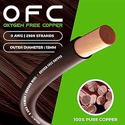 GearIT 1/0 Gauge Wire Oxygen Free Copper OFC