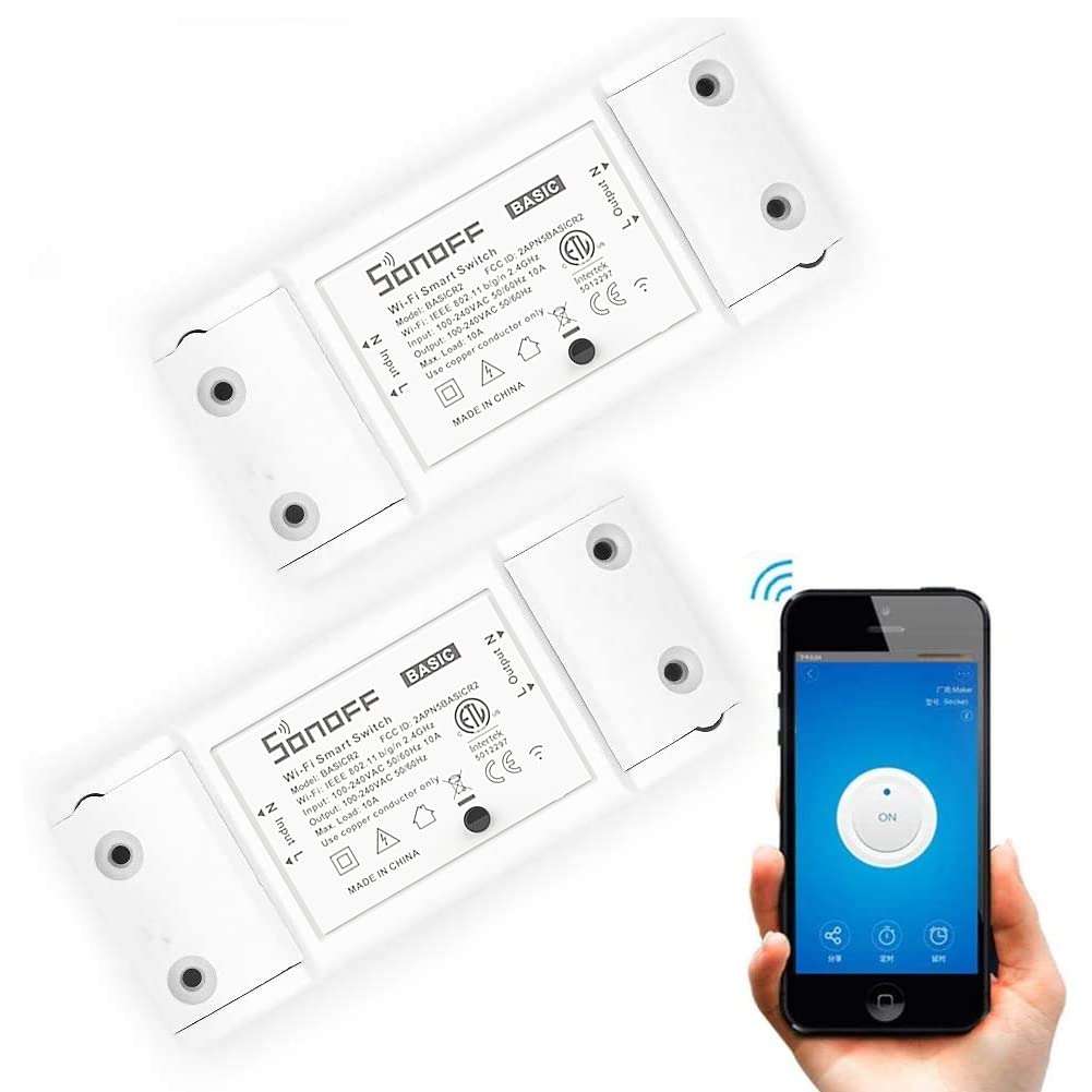 WiFi Smart Light Switch, 2 Pack Wireless Remote Control for Smart Home