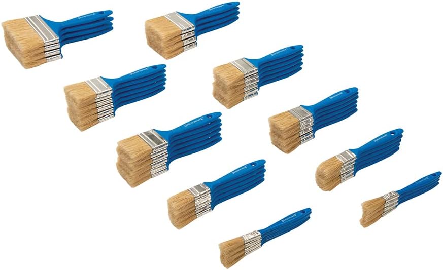Silverline 50pce Disposable Paint Brush Set Pure Bristle Utility Brushes