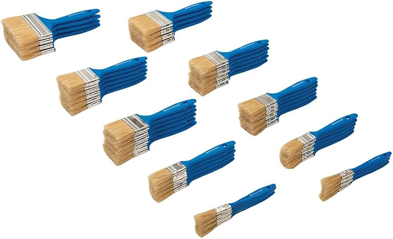 Silverline 50pce Disposable Paint Brush Set Pure Bristle Utility Brushes
