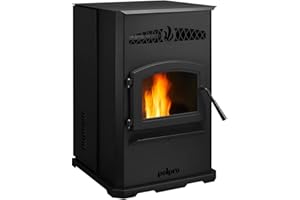 PelPro PP70 Pellet Stove for Home Heating - 70 lb Hopper, 42,500 BTU Heats up to 2,000 Sq. Ft., Easy-Dial Temp Control, Built-in Thermostat with Auto-Ignition, Variable Speed Blower