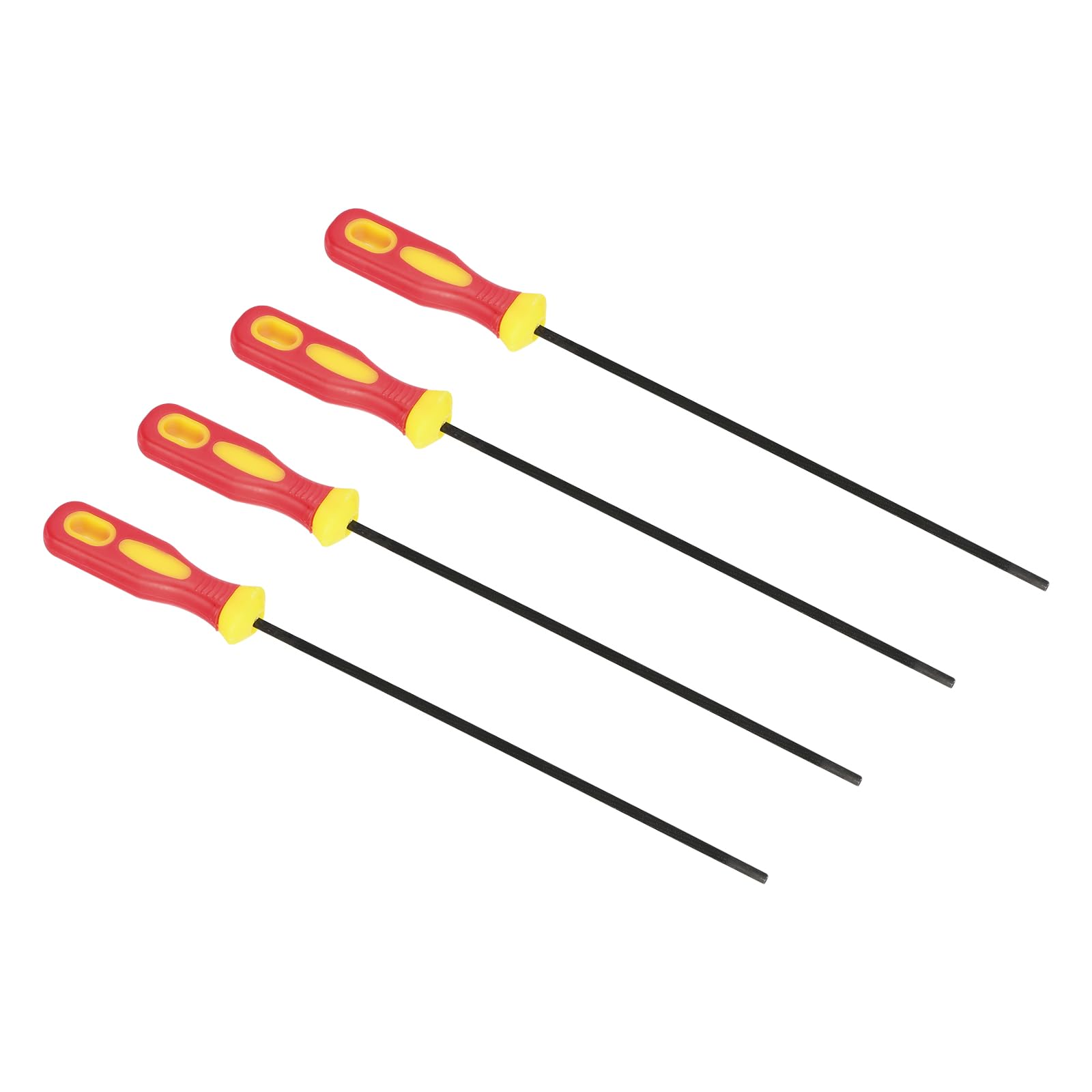 PATIKIL Chainsaw Chain Sharpening File, 4 Pack 5/32-Inch (4.0 Mm) Round Chain Saw Sharpener File with Plastic Handle for Chainsaw, Red Yellow
