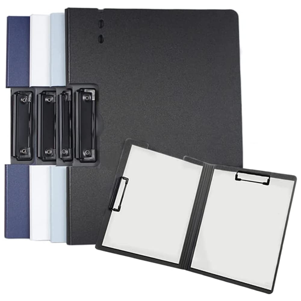 4 Pack A4 Size Foldable Clipboards 360 Degree Cover Flip Writing Pad Foldable Nursing Clipboard Folder with Horizontal and Vertical Metal Clip for Hospital School Office,4 Color