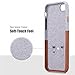 Lopie [Sea Island Cotton Series] iPhone SE 2020 / iPhone 7 / iPhone 8 Case with Card Holder, Fabric Slim Back Cover with Leather Card Slot Design, Light Brown