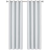 Tende Oscuranti WOLTU In Velluto Stampato - 2 Pannelli, Grigio Argento, 135x175cm - Termiche E Isolanti