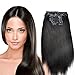 YONNA Remy Human Hair Clip in Extensions Double Weft Long Soft Straight 10 Pieces Thick to Ends Full Head 14-26inch