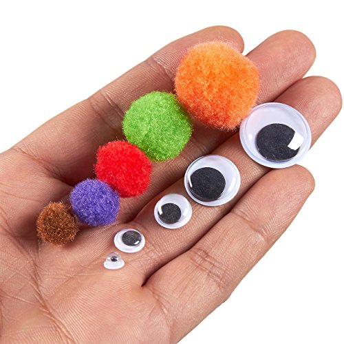 450 Pack Pipe Cleaners Craft Set Includes Chenille Stems, Googly Eyes & Pom Poms Assorted