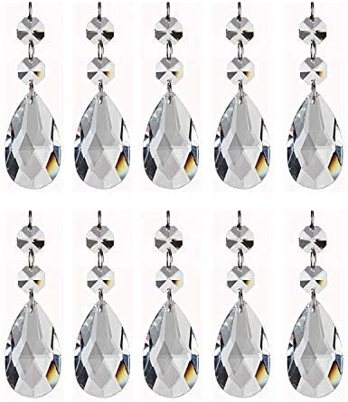 Kingyao Crystal Pendants 2" Inch Quartz Crystal Chandelier Crystal Glass Ornament Decoration