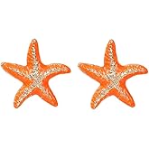 coadipress Starfish Earrings for Women Large Gold Statement Big Star Earring Boho Beach Starfish Earring Summer Orange Starfish Shape Drop Earrings Fashion Beach Ear Jewelry Accessories