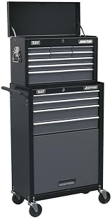 Sealey AP2513B 13 Drawer Topchest Rollcab Combi Ball Bearing Black Grey view 3