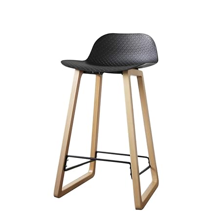 BAR STOOL Barhocker Küchentheke Frühstück Hocker Stuhl Holz Barhocker ABS Kunststoffsitz mit Holzbeinen Home (5 Farben)