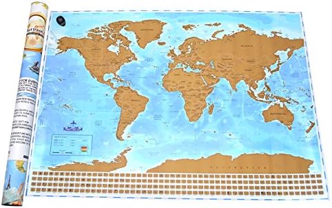 Scratch Off World Map by DynamikShop - Premium Scratchable World Map To Track Your Travels: US States, Beautiful Colors, Detailed Cartography, Scratch Off Flags and Scratcher Tool included