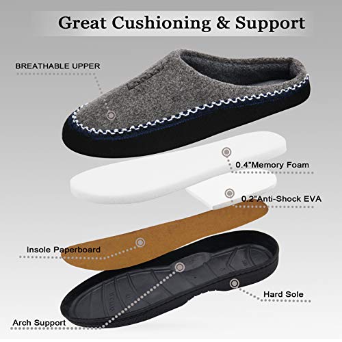 DL Memory Foam House Slippers for Men Indoor, Comfy Slip On Men's Home