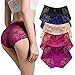 QOVOQ Women's Lace Panties,Soft Lace Underwear Seamless Briefs Sexy Mid Rise Panties for Women