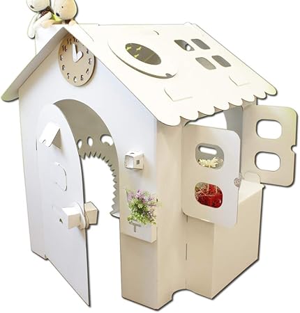 Amazon Co Jp オンリーハウス白 Howay オンリーハウスシリーズ ダンボール製 針が回せる時計玩具付 おもちゃ