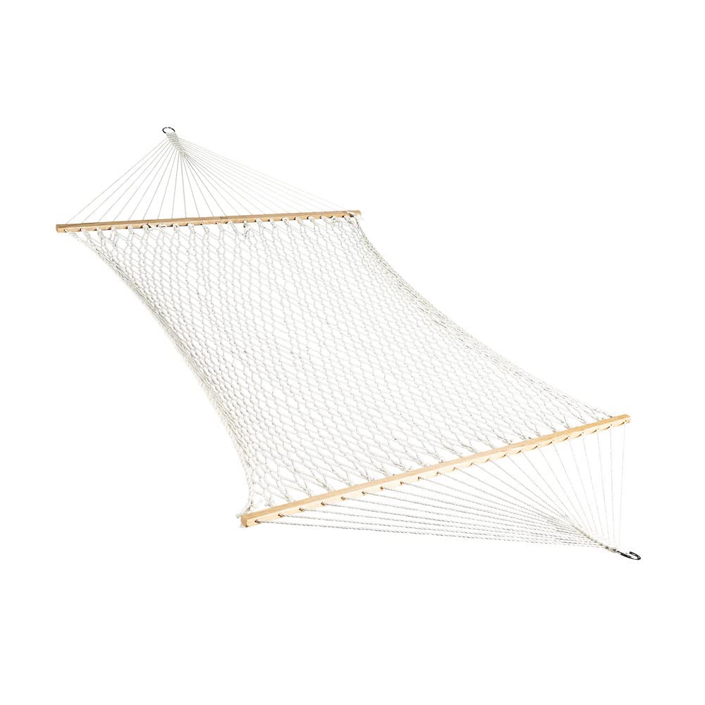 Photo 1 of Bliss Hammocks BH-410NT 60" Wide Cotton Rope Hammock w/Spreader Bar, S Hooks, & Chains Indoor, Outdoor, Poolside, Patio, Backyard Eco-Friendly Polyester 450 Lbs Capacity
