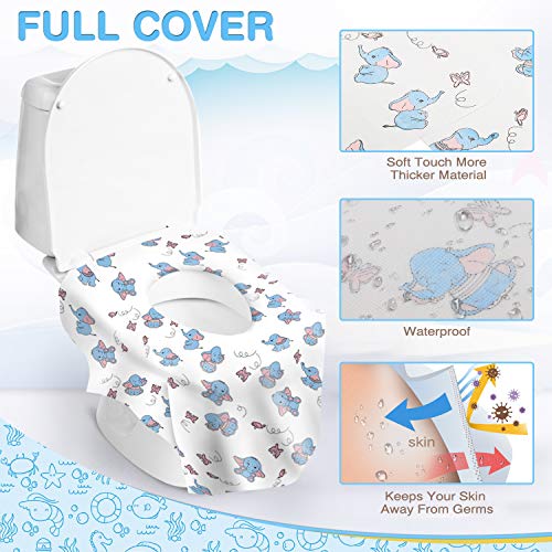 Toilet Seat Covers, Disposable Extra Large Full Cover Potty Seat Covers for Kids Potty Training with 20 Pack Individually Wrapped Portable Toilet Seat Cover for Travel, Adults, Home use - Thumbnail 2