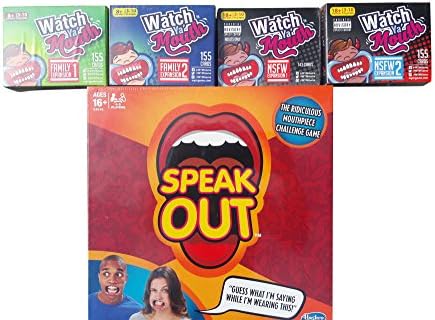 Speak Out Game with Watch Ya Mouth Family Expansion Pack 1 &amp; 2 and Watch Ya Mouth Adult Expansion Pack 1 &amp; 2