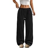 Trendy Queen Womens Wide Leg Sweatpants Baggy Drawstring Low Rise Lounge Pants 2026 Fall Joggers with Pockets