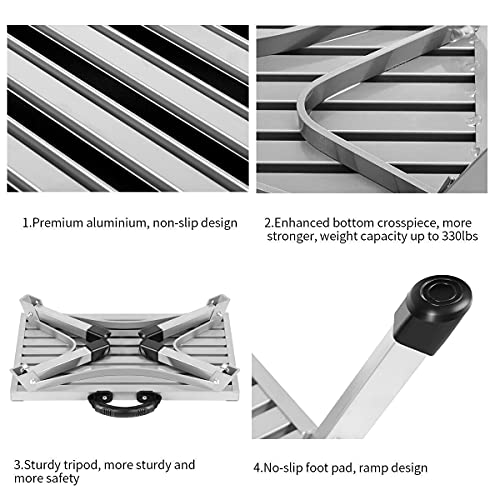 Safety RV Steps, Folding Platform Heavy Duty Aluminum Stool with Anti