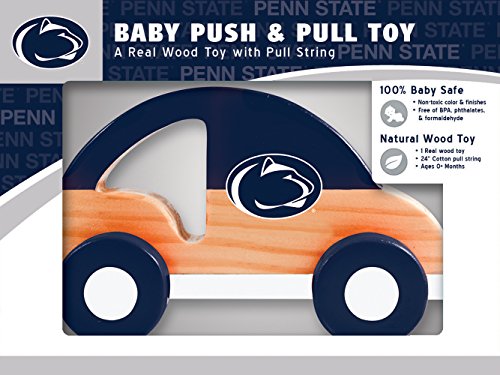 MasterPieces NCAA Natural Wood Push & Pull Toy with Cotton String, Non-Toxic, BPA, Phthalates, & Formaldehyde Free