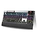 Redragon K563 Surya RGB LED Backlit Mechanical Gaming Keyboard 104 Keys Anti-ghosting with Macro Keys & Wrist Rest, Onboard Macro Recording (Blue Switches)