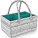 Best Baby Diaper Caddy Organizer - Nursery and Baby Organizer Basket | Portable and Foldable Diaper Organizer for Changing Table | Travel Car Caddy Nursery Storage Bin | Diaper Basket