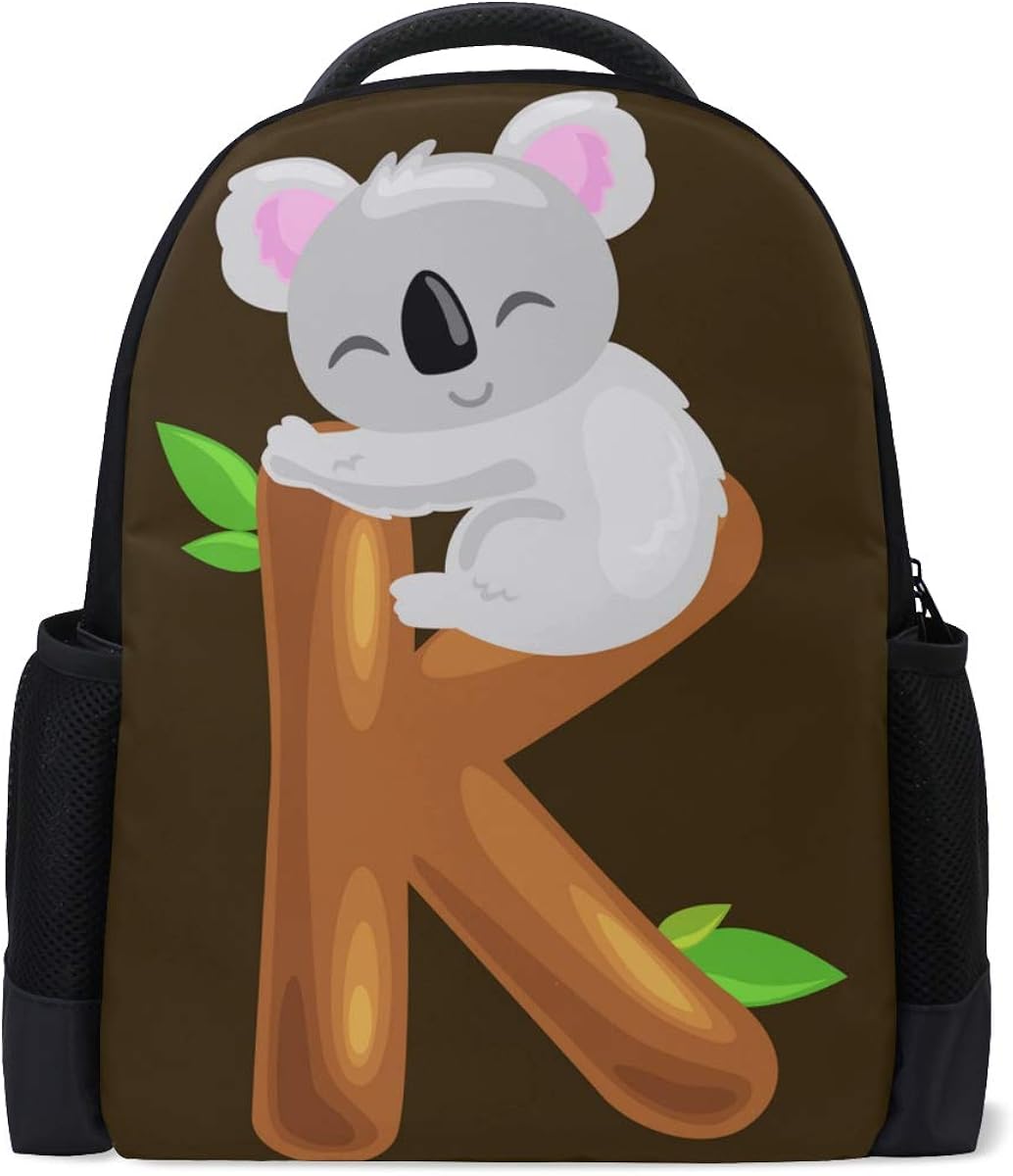ColourLife Book bag Letter K With Koala Backpack School Bag Casual Travel Daypack Amazon.ca