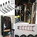 Yisunnan Heavy Duty Garage Storage Utility Double Hooks,Extended Wall Mount Tool Holder Organizer for Ladders,Bike,Chair (4 Pack Black 7.5