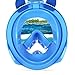 Octobermoon Original 180°Full view Panoramic Snorkel Mask-Full Face snorkeling Design.with anti-fog anti-leak Technology,See More water world Larger Viewing Area (XS Blue)