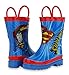 DC Comics Kids Boys' Superman Character Printed Waterproof Easy-On Rubber Rain Boots (Toddler/Little Kids)