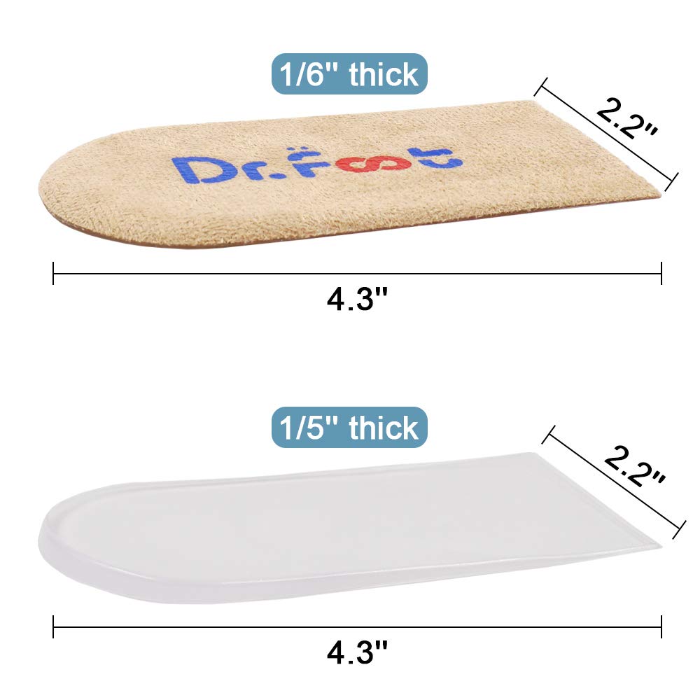 Dr. Foot\'s Adjustable Orthopedic Heel Lift Inserts, Height Increase Insole for Leg Length Discrepancies, Heel Spurs, Heel Pain, Sports Injuries, and Achilles tendonitis (Beige, 2 Layers)