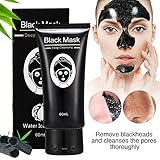 Blackhead Mask - LuckyFine Facial Cleansing Blackhead Remover Charcoal Mask, Purifying Black Peel-off Mask