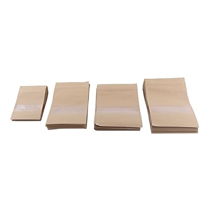 Amazon.com: 20pcs zip lock brown Kraft Paper Bags sealable ...