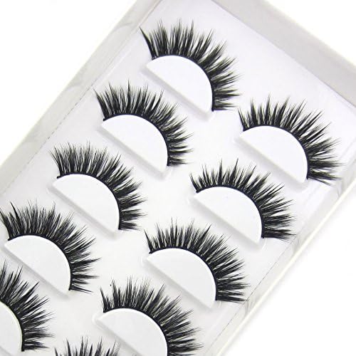 6 Pairs/Box 3D Winged False Eyelashes LASGOOS Luxurious Natural Cross Daily Fake Eye Lashes XM71