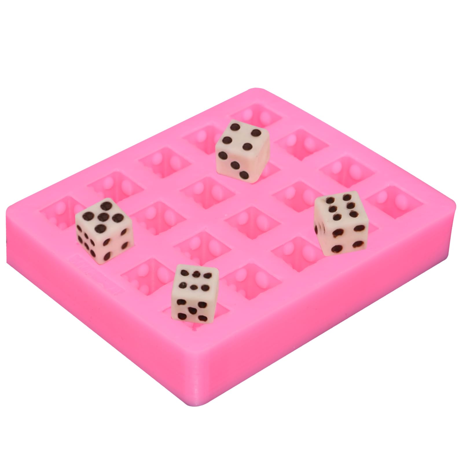 Photo 1 of 20-Cavity Dice Silicone Fondant Mold Dice Candy Chocolate Mold Square Dice Silicone Polymer Clay Mold for DIY Craft Projects