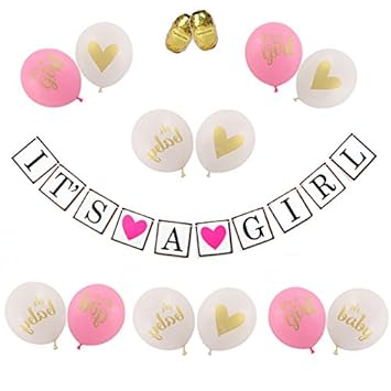 Amazon Com Baby Shower Girl Party Decoration Pink Gold White Amazon Com Baby Shower Girl Party Decoration Pink Gold White