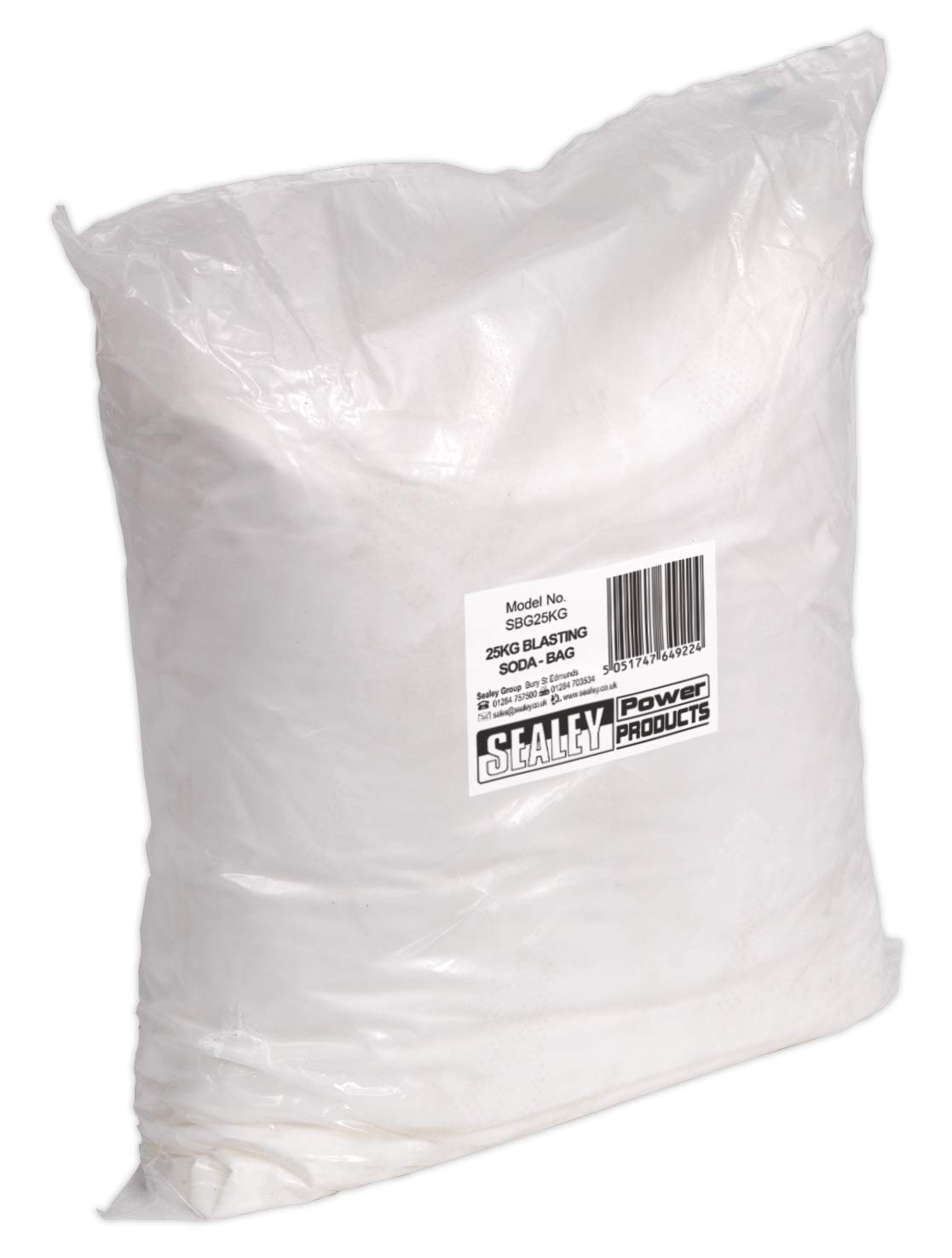 Sealey SBG25KG Blasting Soda Bag, 25Kg, White