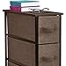 Sorbus Narrow Dresser Tower with 4 Drawers - Vertical Storage for Bedroom, Bathroom, Laundry, Closets, and More, Steel Frame, Wood Top, Easy Pull Fabric Bins (Brown)