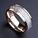 King Will Meteor 8mm 14K Gold Plated Domed Tungsten Carbide Ring Imitated Meteorite Wedding Band Comfort Fit Size5-15