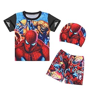 Jongen 3 Stuk Cosplay Badpakken Kledingstuk Spiderman Jumpsuit Badmode Badpak Cartoon Superheld Zwemmen Kostuum Kid…