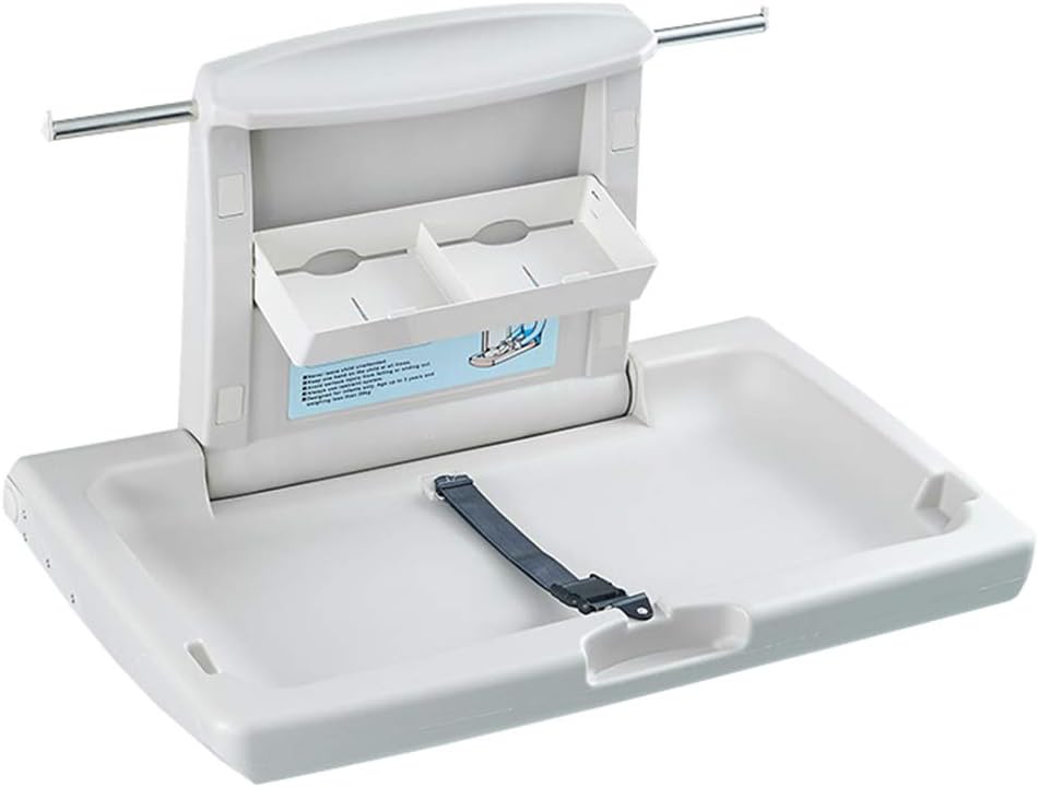 ZAQI Baby Changing Station Wall Mount For Nursery Restroom, Folding Infant Dresser, White Granite (Size : 86×58×48cm)