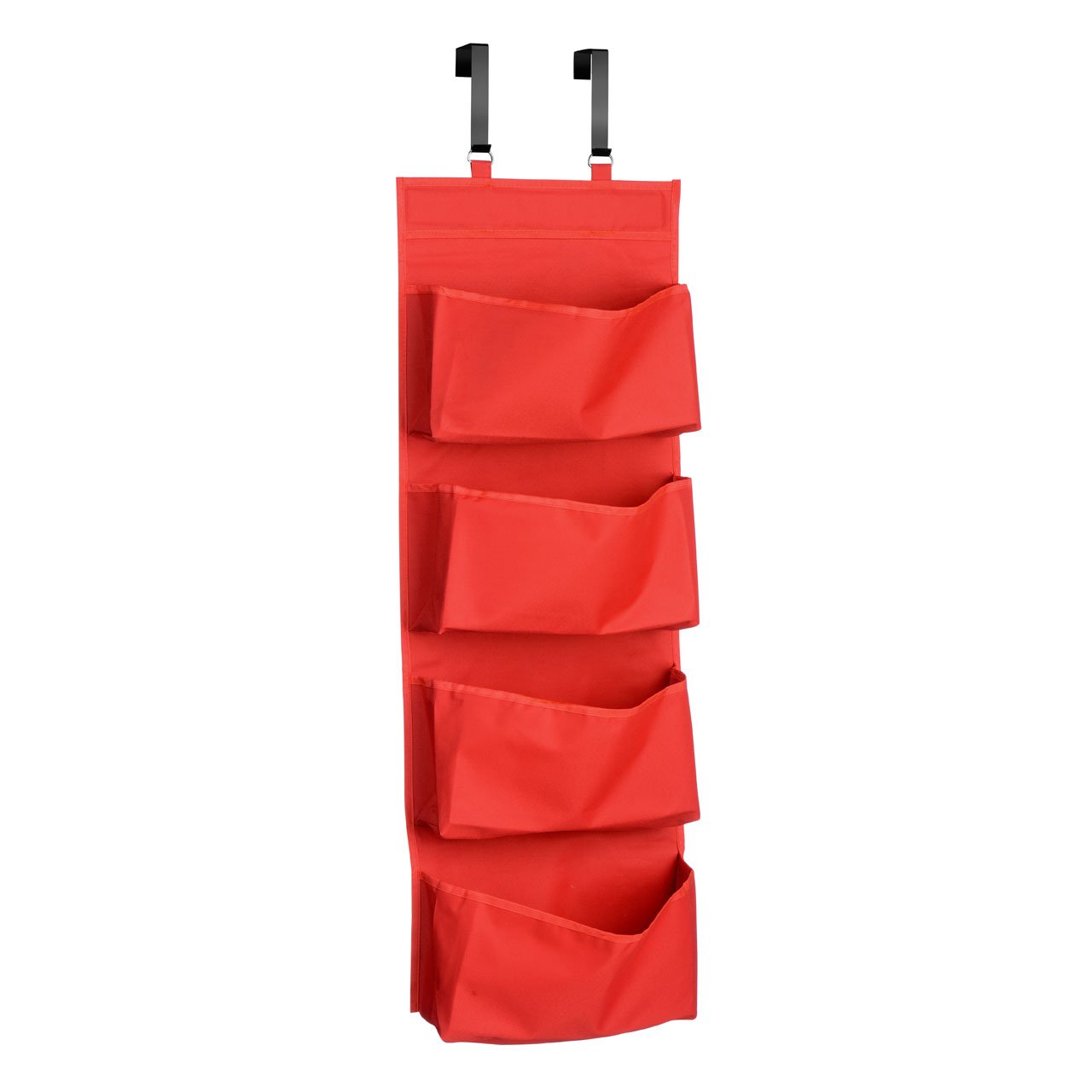 Premier Housewares 1901119 4-Tier Over Door Hanging Organiser - Red, H90 x W34 x D10cm
