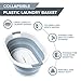 Homeries Collapsible Laundry Basket, Plastic Folding Pop-Up Bin, Perfect for Storage, Decorative Space Saving Organizer for Laundry, Toys and More.