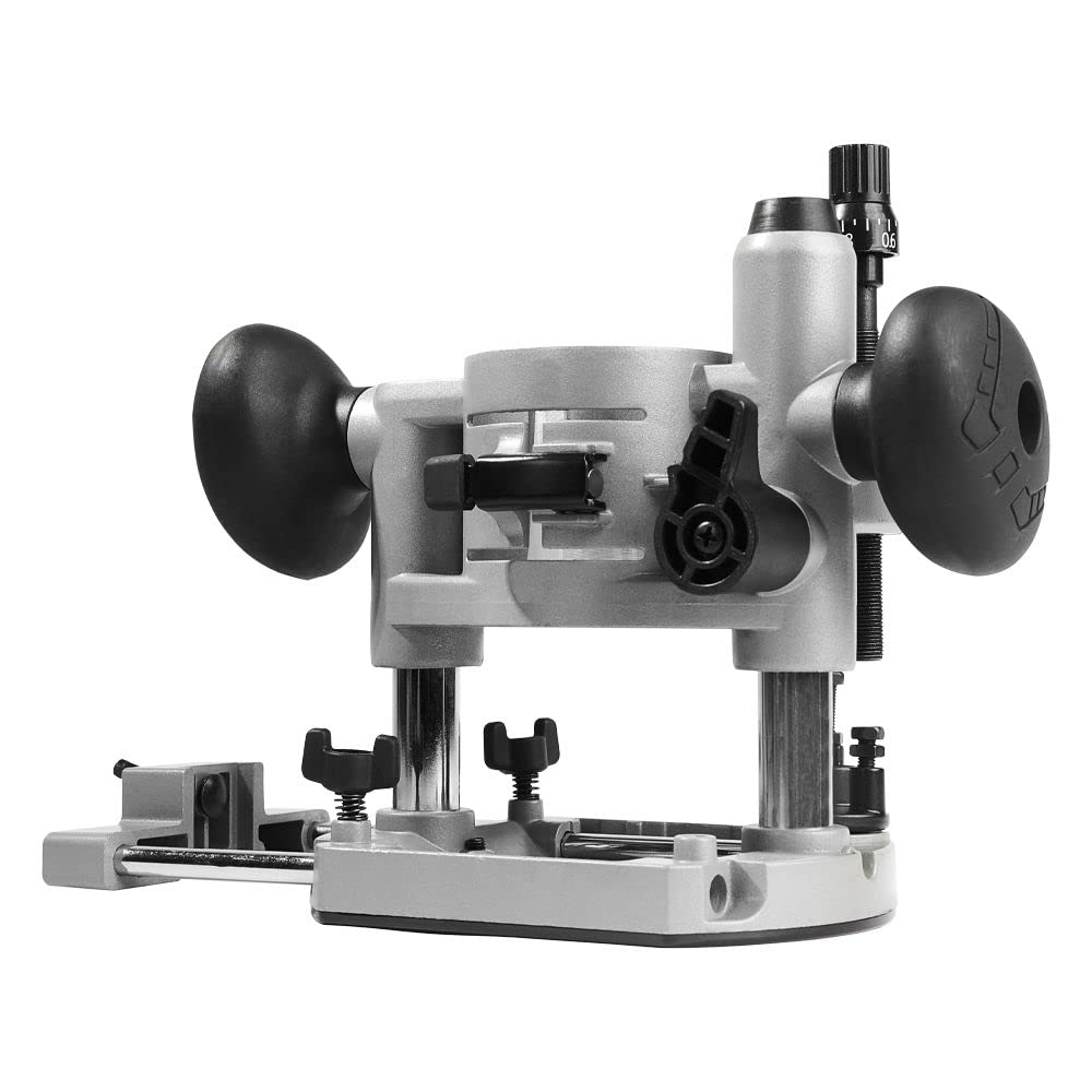 JCB Plunge Router Base for Use with 18v Router, 8mm Socket Wrench, Aluminium Base, 3 Stage Precision Cutting Depth - Versatile Accessory - 3 Year Warranty