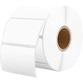 MUNBYN 2.25"x1.25" Thermal Sticker Labels, White Self-Adhesive Barcode Label Paper for Direct Thermal Printer and Business, Multi-Purpose Rectangle Address Shipping Mailing Stickers,1000 Sheets/Roll